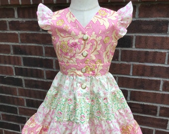 Niñas Pastel Sundress Tamaño 3/4