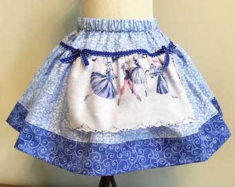 Girls Vintage Ballerina Hanky Apron Skirt Size 3