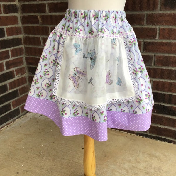 Butterfly Apron Skirt Girls Size 7/8