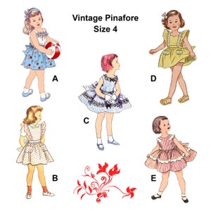 Custom Vintage Pinafore You Choose Size 4