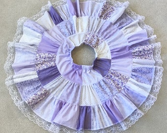 Lavender Lace Patchwork Twirl Skirt Size 10-14