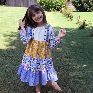Autumn Flight Girls Tiered Dress Size 6