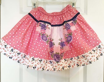 Girls Vintage Hanky Apron Skirt Size 4