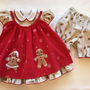 3 piece Baby Gingerbread Christmas Dress Size 12 months