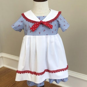Baby Girl Sailor Dress and Bloomers Size 18 months