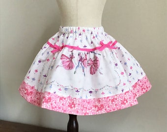 Girls Vintage Ballerina Hanky Apron Skirt Size 4