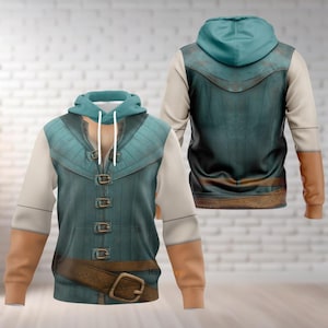 Flynn Rider Cosplay 3D Hoodie, Prince Rapunzel Costume Hoodies, Disney Flynn Rider Shirts, Cartoon Character Outfit, Tangled Fan Gift