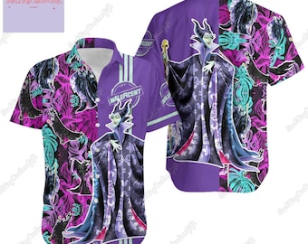 Maleficent Button Shirt, Maleficent Hawaiian Shirt, Mistress of Evil Shirt, Maleficent Shirt, Disney Witch Shirt, Film Halloween Cadeaus
