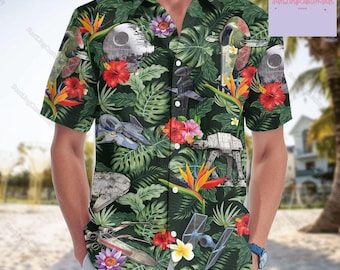 Disney Star Wars Button Shirt, Star Wars Hawaiian Shirt, Star Wars Shirt, Star Wars Movie Shirt For Men, Star Wars Gift, Star Wars Fan
