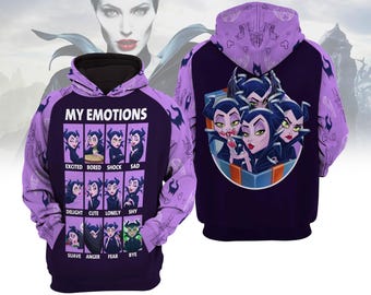 Maleficent Hoodie, Maleficent Zip Hoodie, Maleficent Shirt, Evil Queen Hoodie, Disney Villains Shirt, My Emotions Hoodie,Halloween Gift