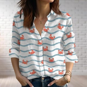 crab dress shirt Crab Spread Button Up Shirt