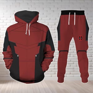 Deadpool Hoodie, Men Joggers, Wade Wilson Cosplay Costume, Superhero Costume, Men's Hero Costume, Streetwear Pants, Halloween Gifts