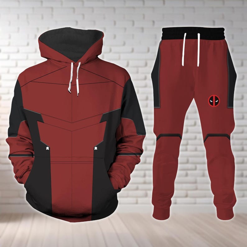 Deadpool Hoodie, Men Joggers, Wade Wilson Cosplay Costume, Superhero Costume, Men's Hero Costume, Streetwear Pants, Halloween Gifts