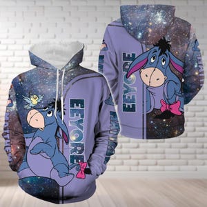 Sudadera con capucha Eeyore personalizada, sudadera de película de Disney, camiseta de Winnie The Pooh, camisa de dibujos animados, camiseta amante de Eeyore, regalos para fanáticos, mujeres y hombres