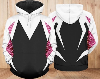 Sudadera con capucha de Spider-Gwen, sudadera de Gwen Stacy Spidey, camiseta de superhéroe, camiseta de cosplay de Ghost Spider, regalo de disfraz de Halloween para ella