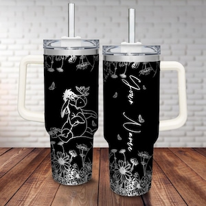 Custom Name Eeyore Laser Engraved Tumbler 40oz, Disney Winnie The Pooh Coffee Cup, Disneyworld Tumbler, Disneyland Gift, Magic Kingdom