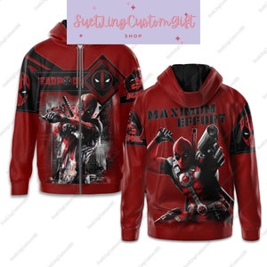 Deadpool Hoodie, Deadpool Sweatshirt, Deadpool Shirt, Deadpool Zip ...