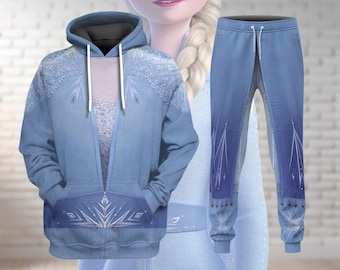 Sudadera con capucha de Elsa de Frozen, pantalones deportivos para hombre, sudadera con capucha de disfraz de Elsa de Walt Disney, pantalones de Elsa de Frozen, camiseta de princesa Elsa, artículos de fan de Elsa de Disney