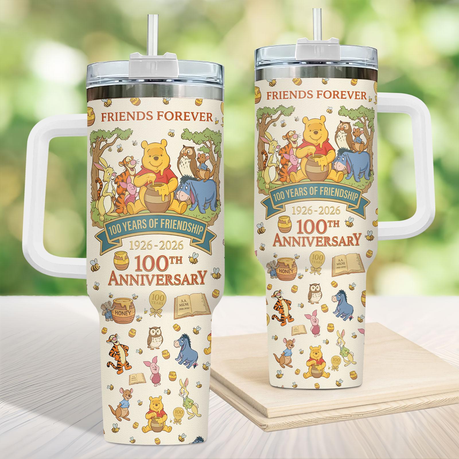 Winnie Pooh 100th Anniversary Tumbler 40oz, Pooh and Friend