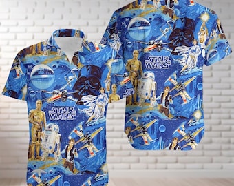 Vintage Disney Star Wars Shirt, Star Wars Button Shirt, Star Wars A New Hope Faded, Disneyworld Hawaiian Shirt, Disney Family Shirt