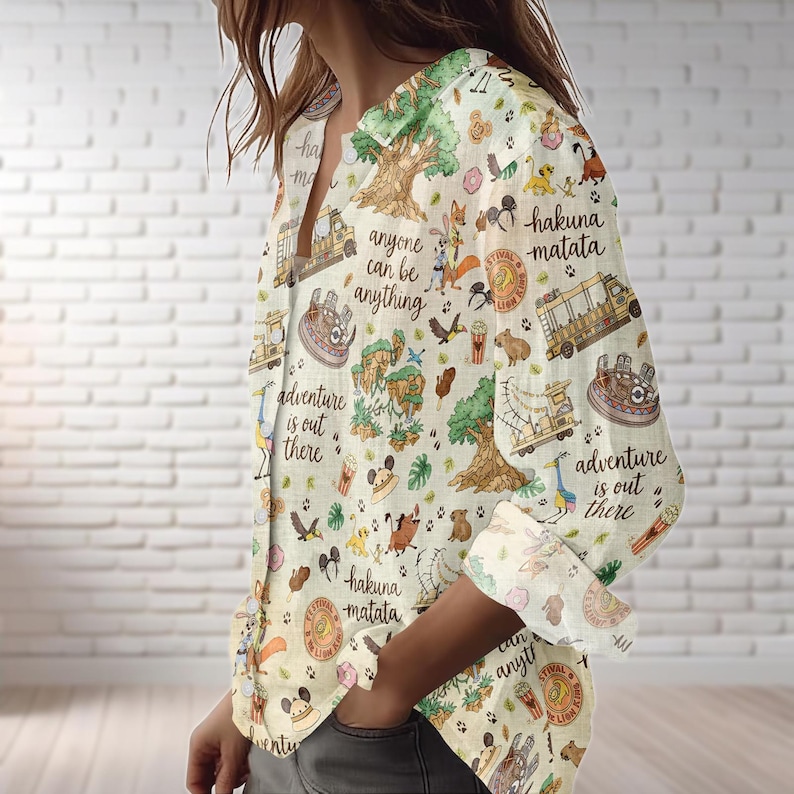 Disney Zootopia Anyone Can Be Anything Blouse, Judy Hopps Nick Wilde Women Shirt, Disney Lion King Casual Top, Disneyland Family Trip