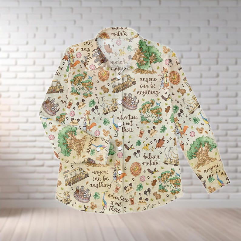 Disney Zootopia Anyone Can Be Anything Blouse, Judy Hopps Nick Wilde Women Shirt, Disney Lion King Casual Top, Disneyland Family Trip