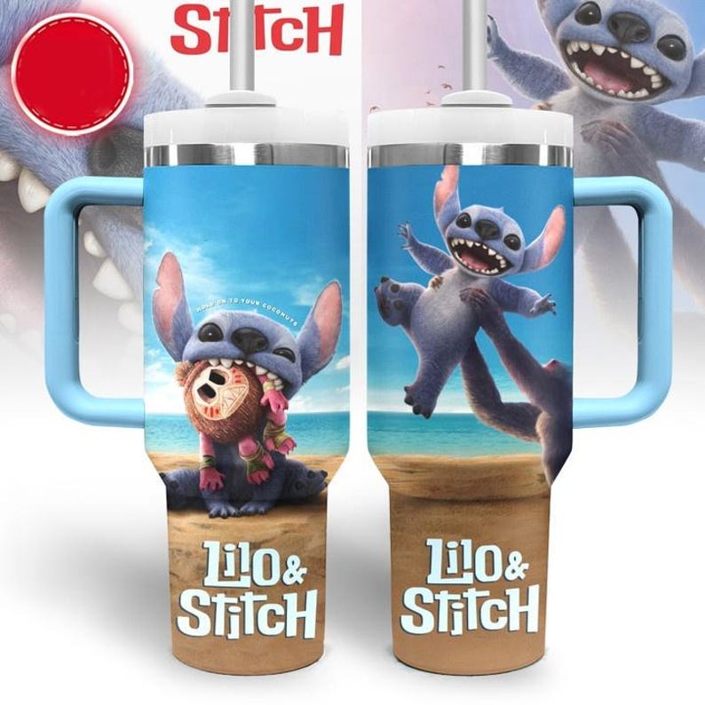 Stitch Tumbler 40 Oz, Lilo And Stitch Tumbler, Disney Coffee Tumbler, Insulated Tumbler, Movie Cartoon Tumbler Cup, Gift For Her Him