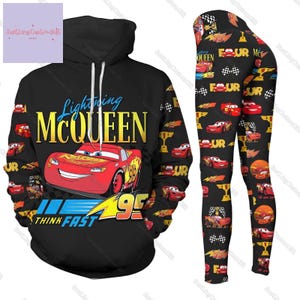 ライトニング・マックイーン パーカーとレギンス、ディズニー マックイーン シャツ、カーズ マックイーン レディース レギンス、マックイーン 95 パーカー、マックイーン ラバー ギフト