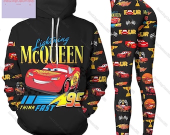 パーカー・フーディ DELAVE' EFFECT MCQUEEN HOODIE Lightning Mcqueen Hoodie and Leggings, Disney Mcqueen Shirt