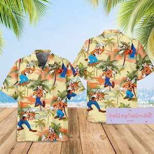 Disney Goofy Dog Hawaiian Shirt, Goofy Button Shirt, Tropical Shirt, Cartoon Summer Beach Shirt, Disneyworld Shirt, Disneyland Shirt