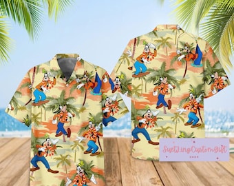 Disney Goofy Dog Hawaiian Shirt, Goofy Button Shirt, Tropical Shirt, Cartoon Summer Beach Shirt, Disneyworld Shirt, Disneyland Shirt