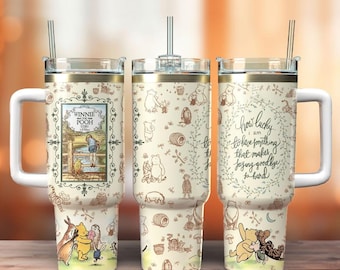 Retro Winnie The Pooh Tumbler 40oz, Pooh And Friends Tumbler Cup, Disney Movie Insulated Tumbler, Pooh Lover Gift, Gift For Her Him