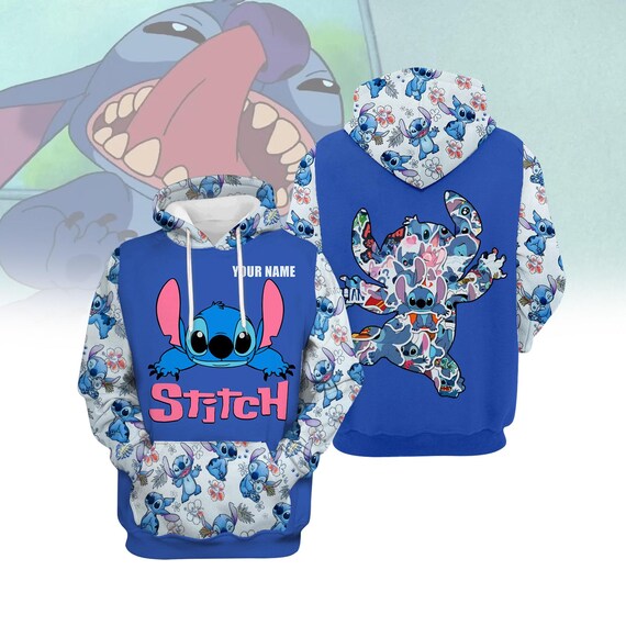 Custom Stitch Stitch Hoodie, Stitch Zip Hoodie, Lilo and Stitch