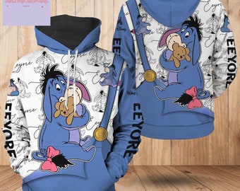 Eeyore Hoodie, Cute Eeyore Shirt, Winnie The Pooh Hoodie, Eeyore Cartoon Hoodie, Eeyore Disney Hoodie, Disney Trip, Eeyore Lover Gifts