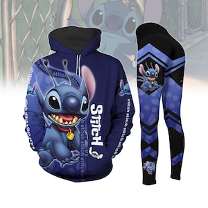 Disney Stitch Hoodie And Leggings, Cute Stitch Hoodie 3D, Women Leggings, Stitch Shirt, Lilo And Stitch Hoodie, Movie Cartoon Shirt