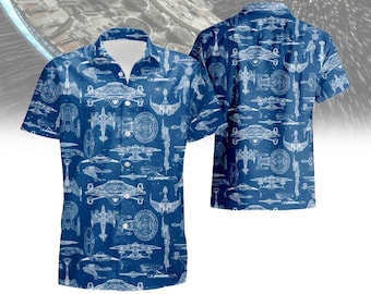 Star Wars Button Shirt, Spaceships Hawaiian Shirt, Epic Space Battle Hawaii Shirt, Galaxy's Edge Aloha Shirt, Battle Star Ships Shirt