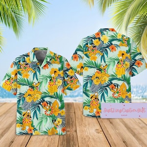 Disney Pluto Dog Hawaiian Shirt, Pluto Button Shirt, Tropical Shirt, Cartoon Summer Beach Shirt, Disneyworld Shirt, Disneyland Shirt