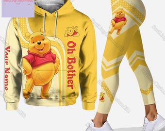 Sudadera y leggings personalizados de Winnie the Pooh, sudadera con capucha de Winnie the Pooh, leggings de mujer "Oh Brother Pooh", regalo de cumpleaños de Disney