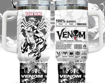 Custom Venom Tumbler 40 Oz, Anti Superhero Tumbler Cup, Movie Coffee Tumbler, Eddie Brock Tumbler, Symbiote Spider Insulated Tumbler