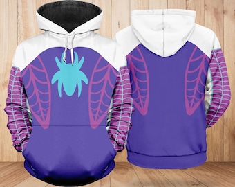 Sudadera con capucha de Spider-Gwen, sudadera de Spider-Gwen Stacy, camiseta de cosplay de Spider-Gwen de Disney, camiseta de superhéroe, regalo de Halloween para ella y él