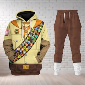 Russell Halloween Costume Hoodie, Men Joggers, Up Movie Shirt, Disney World, Disneyland Shirt, Boy Scout, Pixar Up Cosplay, Run Disney