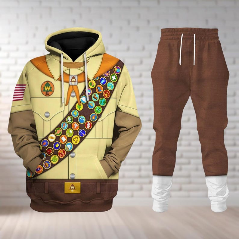 Russell Halloween Costume Hoodie, Men Joggers, Up Movie Shirt, Disney World, Disneyland Shirt, Boy Scout, Pixar Up Cosplay, Run Disney