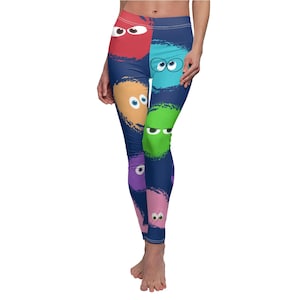 Inside Out Emotions Pattern Leggings For Women, Inside Out Leggings, Disney Movie Cartoon Leggings, Inside Out Costume Cosplay