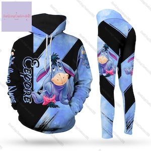 Custom Eeyore Hoodie And Leggings, Winnie The Pooh Hoodie, Disney Donkey Zip Hoodie, Movie Cartoon Shirt, Birthday Gifts For Her Him