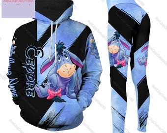Sudadera con capucha y leggings personalizados de Ígor, sudadera con capucha de Winnie Pooh, sudadera con capucha y cremallera de burro de Disney, camiseta de dibujos animados de películas, regalos de cumpleaños para ella y él