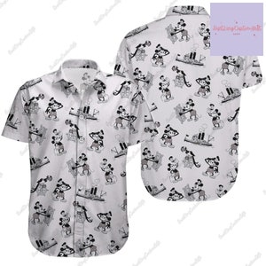 Camisa con botones de Mickey Mouse, Camisa de crucero de Mickey, Camisa hawaiana de crucero de Mickey, Camisa con botones de Mickey, Camisa de vacaciones de Disney, Camisa de dibujos animados