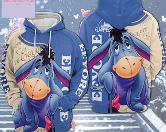 Eeyore Hoodie, Eeyore Zip Hoodie, Eeyore Shirt, Winnie The Pooh Hoodie, Disney Cartoon Movie Hoodie, Disney Lovers Gift, Trendy Hoodie