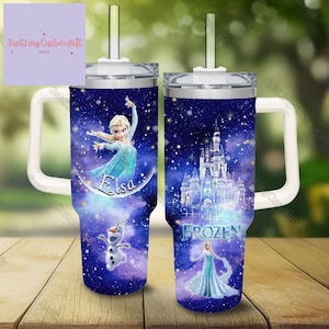 Disney Frozen Elsa Tumbler 40Oz, Elsa Princess Castle Tumbler, Elsa Character Coffee Tumbler, Movie Insulated Tumbler,Magic Kingdom Cup