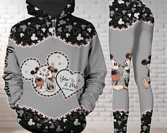Sudadera con capucha y leggings personalizados de Mickey y Minnie, camiseta "Tú y yo, tenemos esto", sudadera con capucha de Mickey Mouse de Disney para pareja, leggings para mujer
