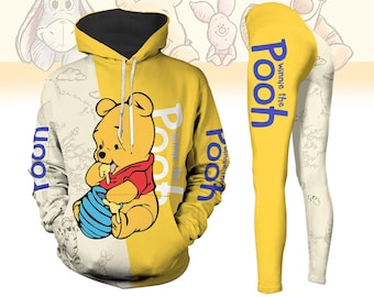 Sudadera con capucha y leggings de Winnie the Pooh, camiseta de Winnie the Pooh, ropa de dibujos animados de Disney, regalo para fans de Winnie the Pooh, disfraz de Tigger Piglet y Ígor